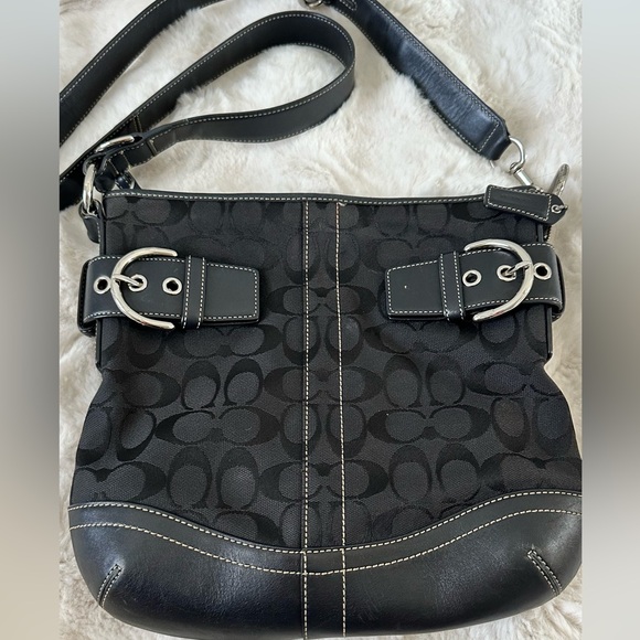 Coach Handbags - Coach Black Crossbody Bag with Silver Accents